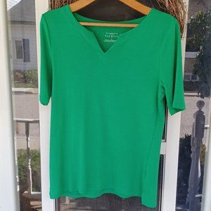 Split Neck - 100% Cotton T-shirt by Talbots, Size M
